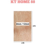 [2ft x 4ft] Papan Plywood / Solid Plywood 8mm 12mm