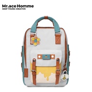 กระเป๋าเป้เดินทางความจุขนาดใหญ่กระเป๋าสะพายบุคลิกภาพ Mr.ace Homme Bee กระเป๋านักเรียนญี่ปุ่น-14นิ้ว