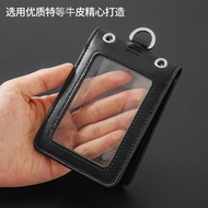 Genuine leather Chinese airline work ID card holder, protective cover, badge holder, work badge with