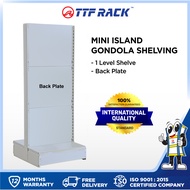 TTF Rack™ (MINI ISLAND GONDOLA 1 LEVEL) MINI ISLAND Gondola Back Plate with BACK PLATE ONLY