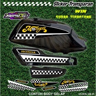 HONDA WIN 100 COOL PREMIUM TRANSPARENT STICKERS RACINGHONDA 21 ALREADY CUT