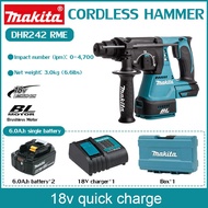 [Imported original factory/3-year warranty] Makita Electric Hammer DHR242  Electric Drill 18V Brushless Lithium Impact Drill Concrete Grooving Drilling Electric Pick 6.0A.H Battery Power Tool