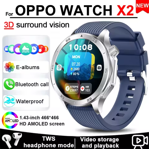 New For OPPO Model Of Smartwatch X2 MAX Features High-Definition Bluetooth Communication,IP68 Water 