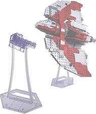 Display Stand for LEGO 75362 Ahsoka Tano’s T-6 Jedi Shuttle. Plastic transparent angled display stan