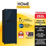 Toshiba 252L Inverter 2 Door Refrigerator GR-A28MU(UB) | AG+ Bio Deodorizer | Fridge | Peti Sejuk GR-A28MU