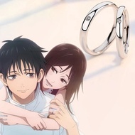 1Pairs Anime Jujutsu Okkotsu Yuta Cosplay Lover Ring Prop Jewelry Adjustable Accessories Couples Rin