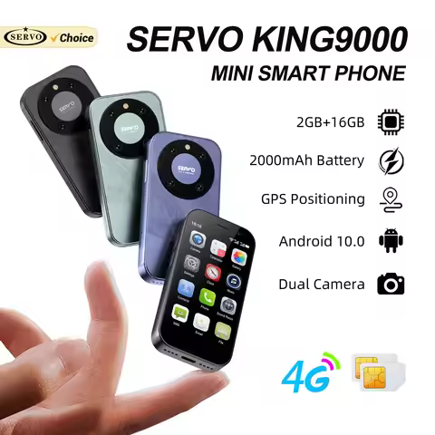 SERVO KING9000 4G LTE Mini Smartphone Android 16GB ROM Dual SIM Face Unlock Camera WiFi Play Store 3