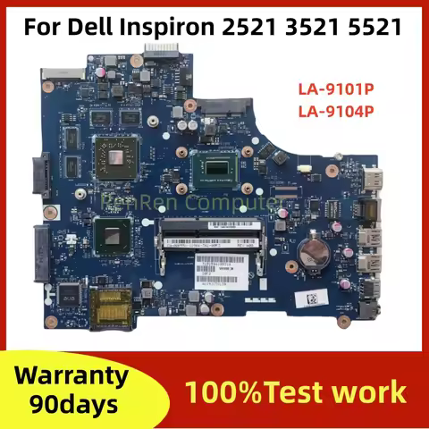 VAW01 LA-9101P LA-9104P For Dell Inspiron 2521 3521 5521 Laptop Motherboard DDR3 With I3 I5 I7 CPU H