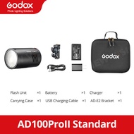 Godox AD100Pro 100Ws TTL 2.4G HSS 1/8000Sไฟแฟลชแบบพกพา7.2V/2600MAhแบตเตอรี่ลิเธียม360 Powerกะพริบ0.0