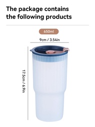 WORTHBUY แก้วน้ำถ้วยน้ำพลาสติกแบบพกพามีฝาปิดแก้วกาแฟนมสำนักงานบ้านขวดน้ำทนความร้อนสำหรับเดินทาง