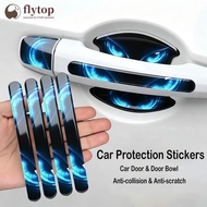 FLYTOP 8Pcs Car Door Handle Bowl Stickers Cat Eye Devil's Eye Pattern Scratch-Proof Protective Anti-