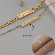 1 Piece/Customizable Child And Parent-Child Name Personalized Laser Engraving Plated 18K Gold Stainl