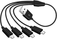 ROÉKO Micro USB Charger Cable, 4 in 1 Charging Splitter Hub, Mini USB Data Cable with 1.64 FT Cord, 