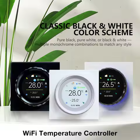 4 Pipe Tuya WiFi Smart Central Air Conditioner Thermostat Fan Coil Unit Voice Temperature Controller