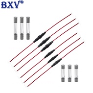 5PCS 5*20mm 6*30mm Glass Fuse Holder Screw Type 5X20mm with 22AWG Wire Cable 250V 5X20MM Glass Fuse 