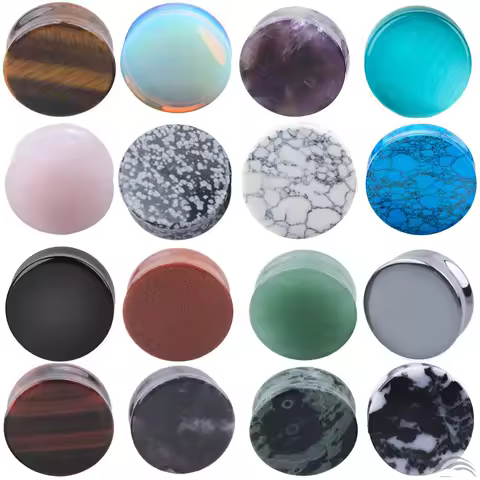 2PCS Stone Ear Plugs Gauges Earrings Ear Plug Flesh Tunnel Piercing Oreja Expander Ear Stretcher Bod