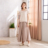 [CUMAR] Plaid Breasted Belt Long Skirt Blue Coffee