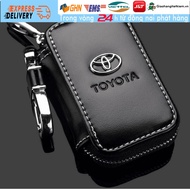 Leather car key case badge Logo toyota avanza fortuner alphard rush starlet ae86 wish/vios/supra/yar