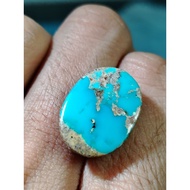 **Firus Nesyabur Iran Sky Blue Natural Turquoise Polished Motif Padu Rare Gemstone 19mm x 13mm Premi