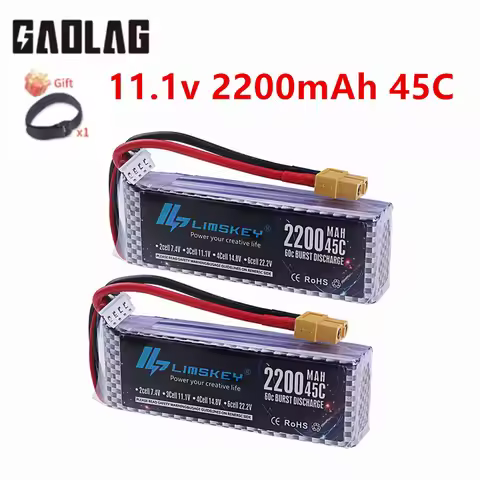 3s 11.1V Lipo Rechargeable battery 2200mAh 45C For RC Car FPV Drones Boats Helicopters Vehicles with