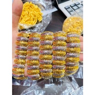 Gelang Pulut Dakap 2C Lebar 2.5cm Bajet Emas 916 Tulen