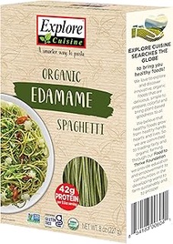 Explore Cuisine Organic Edamame Spaghetti - 8 oz - High in Plant Based Protein, Gluten Free Pasta, E