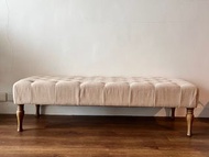米色鈕扣長凳 換鞋凳 美式現代床尾凳 服裝店門市凳 歐式布藝梳化凳
