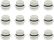 Meprotal 3/4" PVC Male Thread Pipe Plug End Cap Connector Plug Garden Hose Water Tubing Stopper, 12 Pack