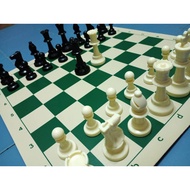 CERDIKCATUR Chess set : chess pieces and roll mat (Set buah catur dan papan gulung)