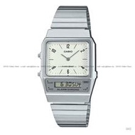 CASIO AQ-800E-7A2 Unisex VINTAGE Ana-Digi Dual Time Bracelet White