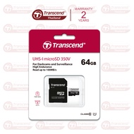 MicroSD Card 64GB  High Endurance :: USD350V : (R max 95MB/s / W max 45MB/s)  Transcend -รับประกัน 2