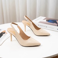 ▨☏✈ Giày cao gót bít mũi 9 phân gót nhọn da trơn