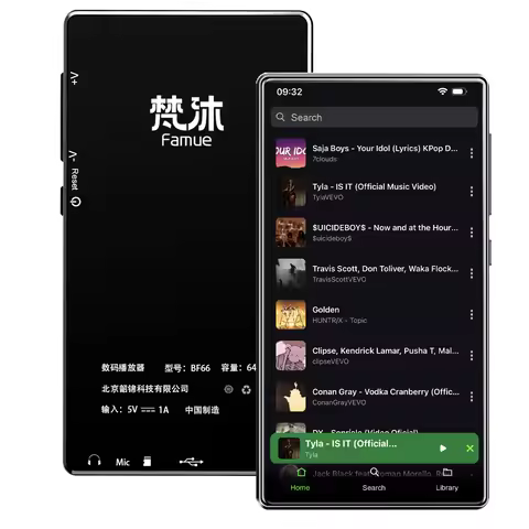Andriod13 MP3/MP4 Player with WiFi 5G and Bluetooth 4.7-inch 6GB RAM Play Store Download App Spotify