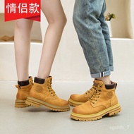 KY/16 British Style Retro Big Head Dr. Martens Boots Men's Japanese Yellow Desert Workwear Boots Couple's Mid-Top Matte