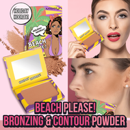 ชายหาดโปรด! แป้งบรอนซิ่งและคอนทัวร์ บรอนเซอร์ บรอนเซอร์เนื้อแมตต์ เนื้อแป้งนุ่มมีเม็ดสี พร้อมกระจก แ