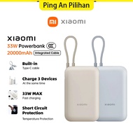Xiaomi Built-in Cable Power Bank 20000mAh Pocket Version 33W Two—Way Fast Charge USB-C CCC Powerbank