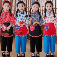 Children's Village Girl Clothes Picking Tea Yangko Dance Farmer A Qing Sister-in-law Little Girl Flo