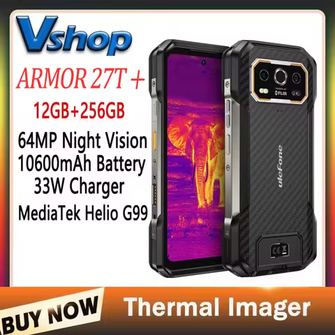 Ulefone Armor 27T Plus Rugged Phone 12GB+256GB Thermal Imager 6.78'' 10600mAh Android 14 MediaTek He