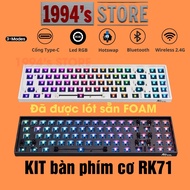 RK71 Led RGB Mechanical Keyboard KIT - Pre-FOAM LINED - Bluetooth 5.1 | Wireless 2.4G | Type C Cord 
