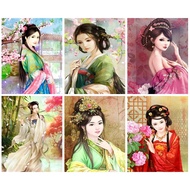 RUOPOTY 60x75cm/50x65cm/40x50cm Frame Coloring By Numbers Girl Unique Gift DIY Frame Wall Art Pictur