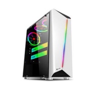 全城熱賣 - 流光電腦機箱台式DIY全側透RGB遊戲水冷ATX大板（流光白色）