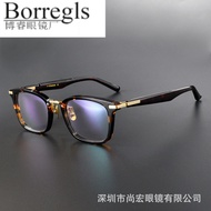 New Style Tortoiseshell Acetate Fiber Glasses Frame Women 999.9 Same Style M-02BF Large Frame Plain 