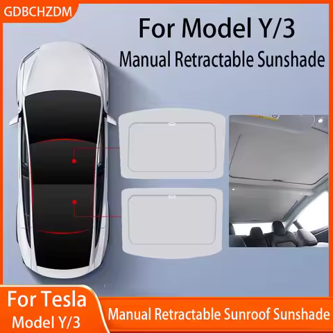 Sunroof Sunshades For Tesla Model 3 Highland 2021-2026 Model Y 2021-2026 Manual Sunshade Curtain Fro