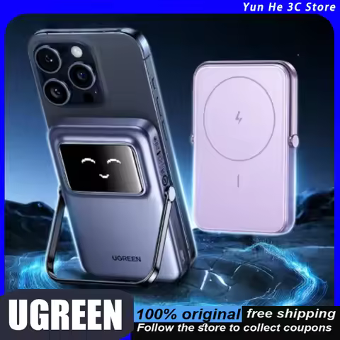 UGREEN Wireless Power Bank 10000mAh 5000mAh 20W Fast Charging Built-in Cable 3C Certified Airplane-S