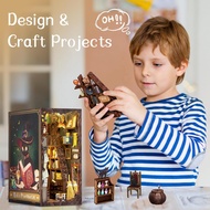 Fsolis DIY Book Nook Kit ature House Kit 3D Puzzle Booknooks For s With Dust Cover And LED Lights Bo