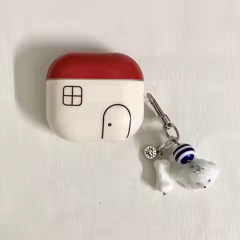 Simple Strips House Pattern Shockproof Earphone Case for Apple Airpods 1,Airpods 2, Pro/pro2/pro3 Ai