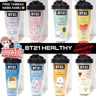BTS BT21 HEALTHY Tumbler - KPOP Merchandise drinking bottle / type P