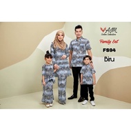BAJU RAYA BATIK SEDONDON COUPLE / FAMILY BABYBLUE MURAH KEMEJA KURUNG BUDAK BAJU RAYA PLUS SIZE