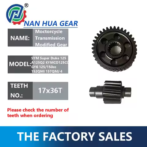 racing secondary transmission gear up kit 16/17X36T 15X37T for SYM Super Duke 125 A125Q2 GY6 125cc 1