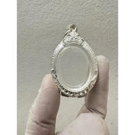 Silver Amulet Frame With Sharp Pattern Open Back The Case Is A Coin And Egg Coin. The Size Of The Ca